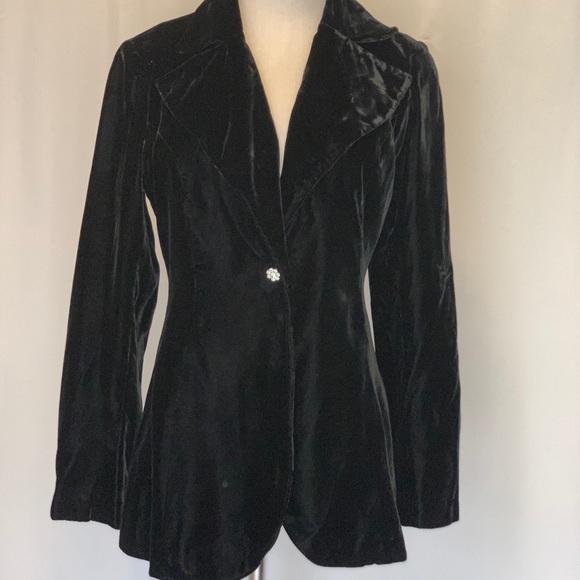 Bobbie Brooks Vintage Black Velvet Jacket Size 11 - Picture 2 of 7